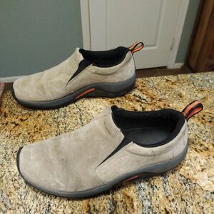 Merrell Men's Slip-On Shoes Grey Suede Loafers Jungle Moc Boulder US 11 J98931